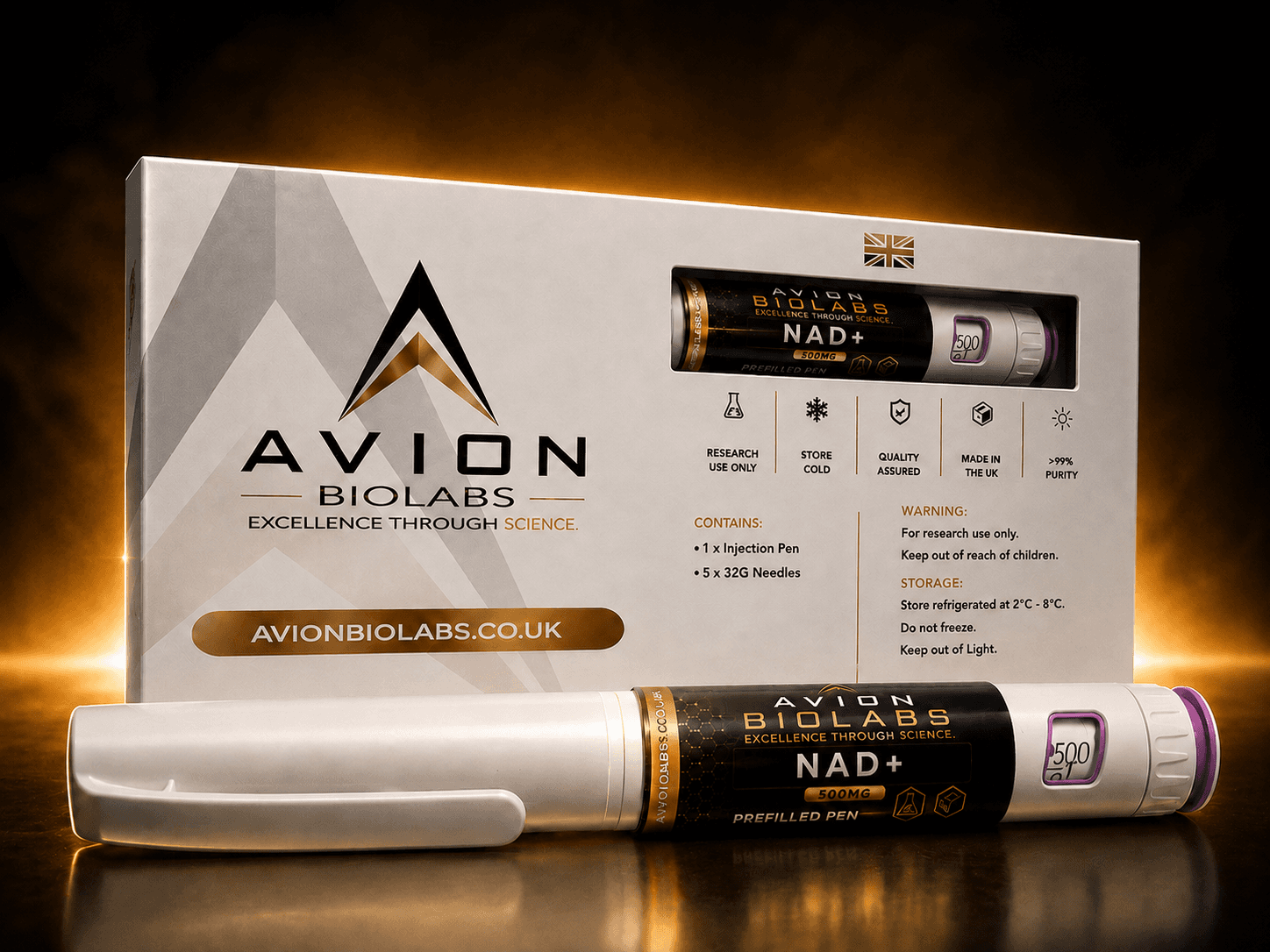 NAD+ 500mg Avion BioLabs Prefilled research pen