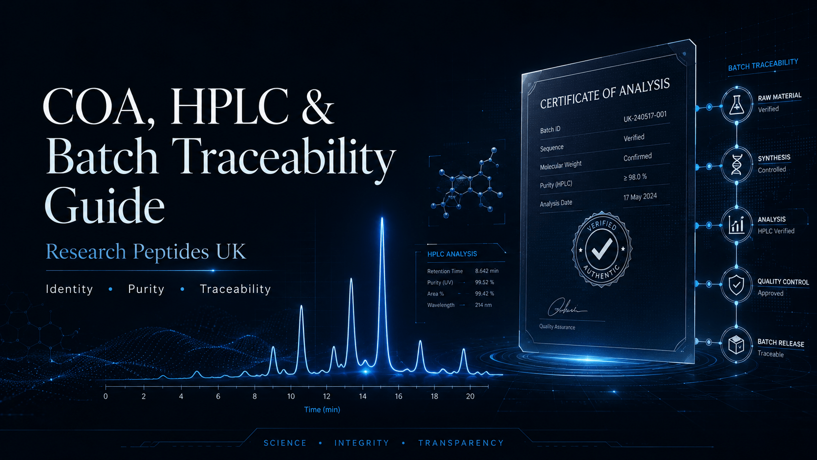COA, HPLC & Batch Traceability Guide | Research Peptides UK - Avion Biolabs