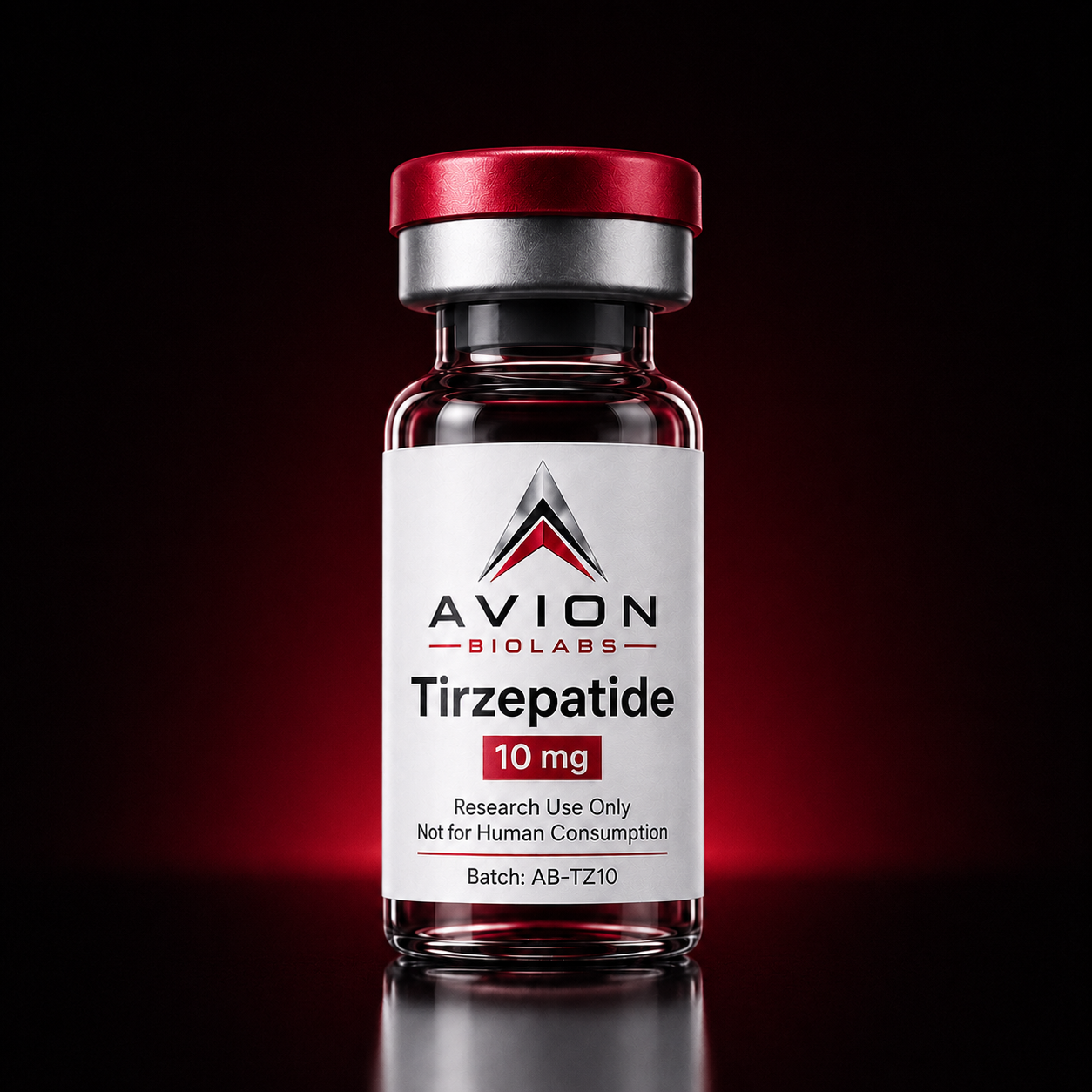 Avion BioLabs Tirze 60mg research vial with branded packaging
