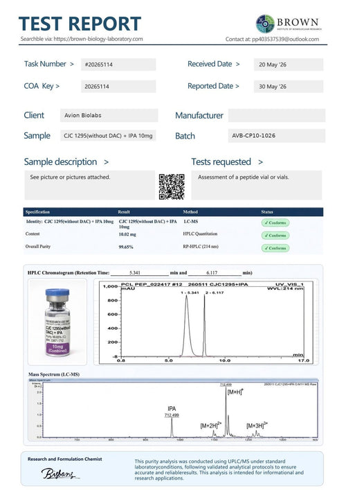 CJC-1295 No DAC + Ipamorelin | UK Stock | Research Peptide BlendResearch Peptide BlendAvion BioLabs
