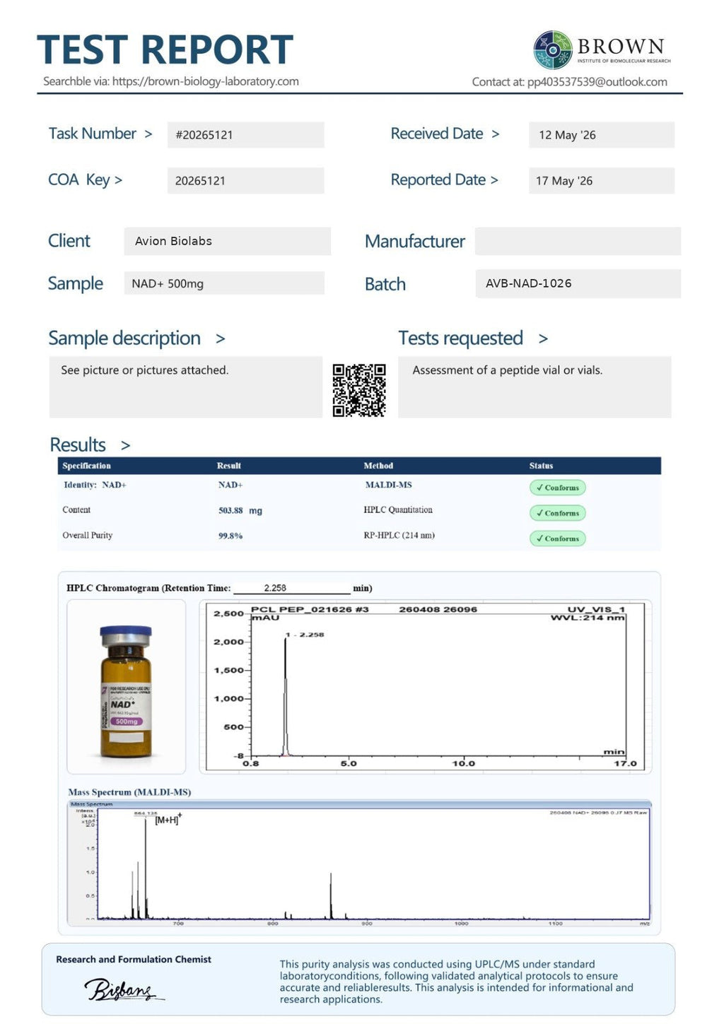 NAD 500mg I UK Stock I Research PeptideAvion Biolabs