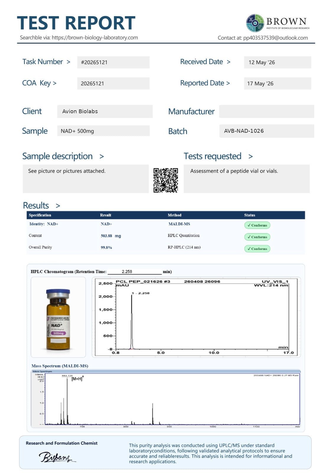 NAD 500mg I UK Stock I Research PeptideAvion Biolabs