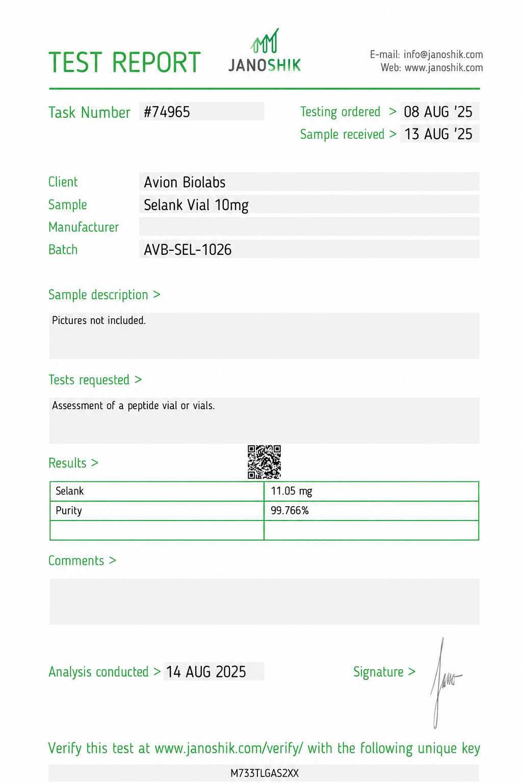 Selank 10mg IUK Stock  Research Peptide I Avion Biolabs