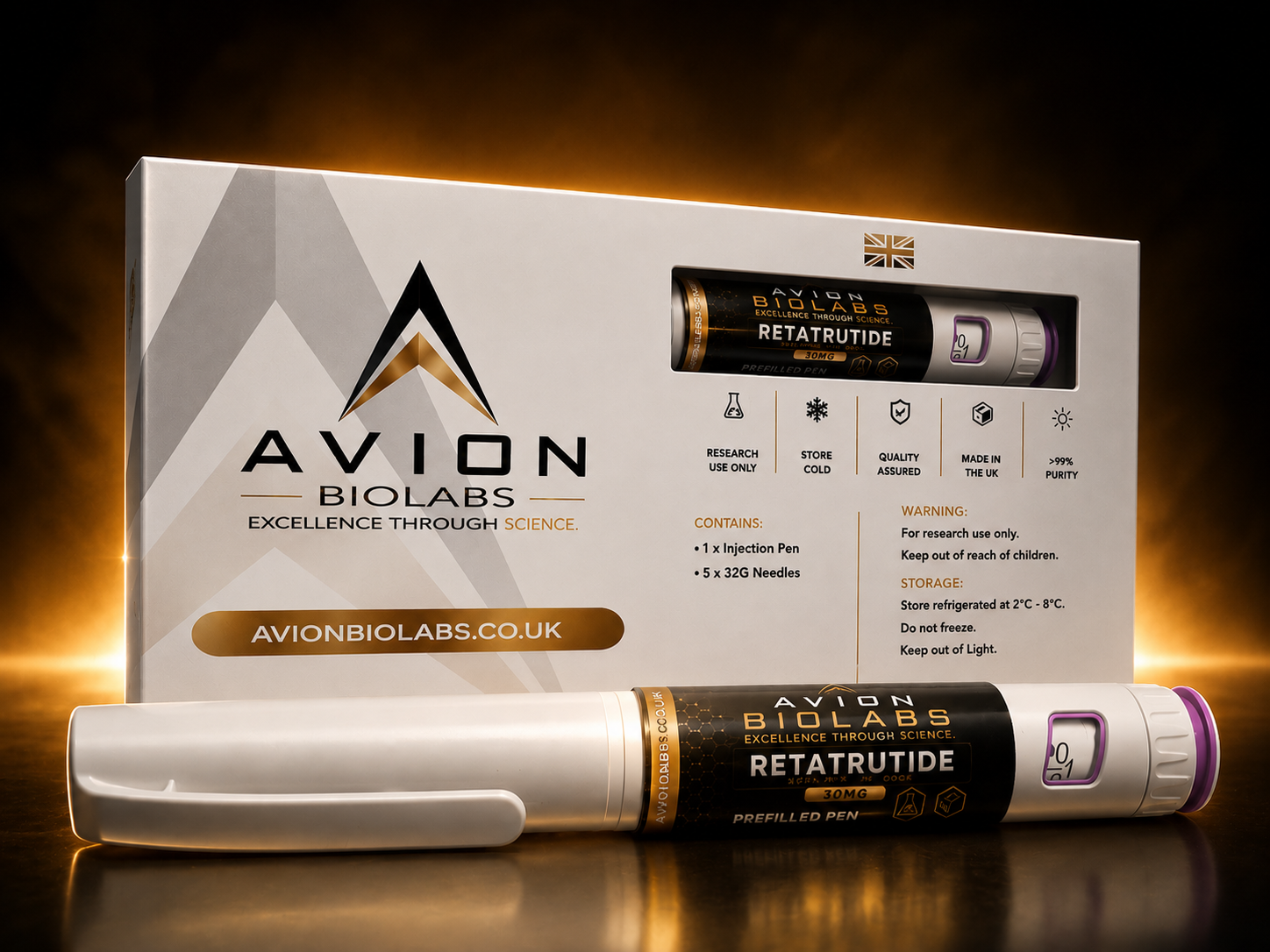Retatrutide 30mg Avion BioLabs Prefilled research pen